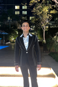 Black Contrast Piping Outline Blazer Coat for Men