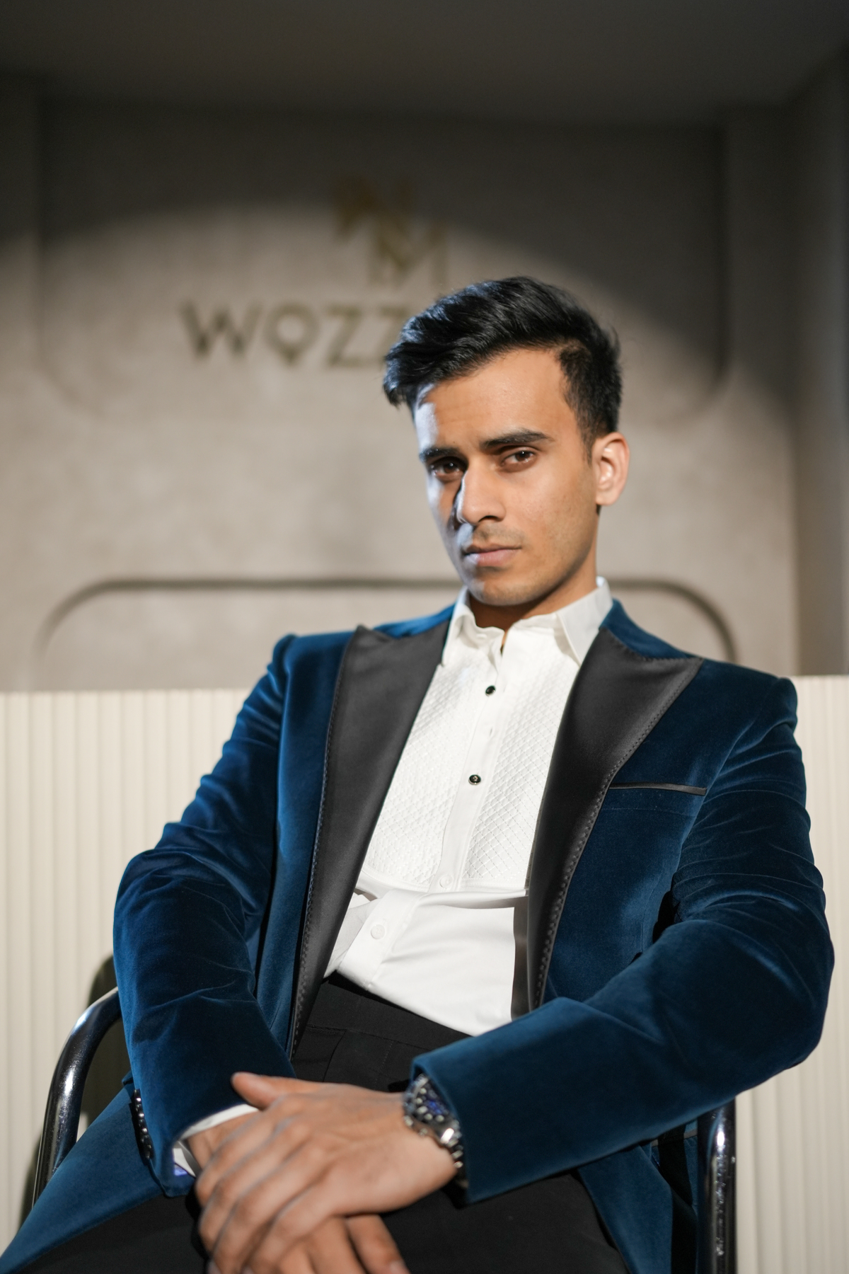 Men’s Navy Blue Velvet Tuxedo Blazer | Luxury Wedding & Party Wear