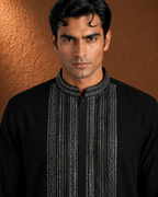 Men's Black Embroidered Festive Kurta | Premium Ethnic Wear