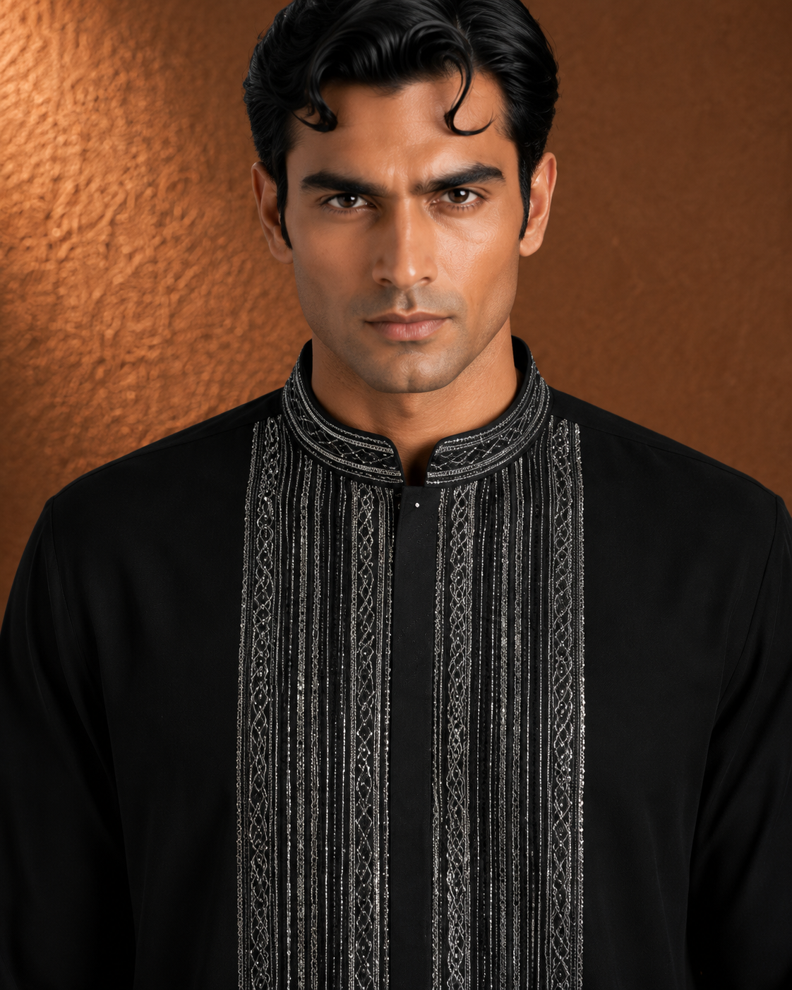 Men's Black Embroidered Festive Kurta | Premium Ethnic Wear