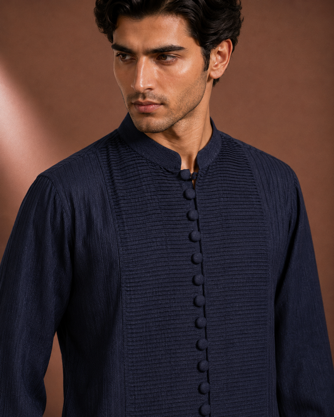 Men's Navy Blue Solid Kurta | Premium Designer Ethnic Kurta for Wedding, Festive & Party Wear