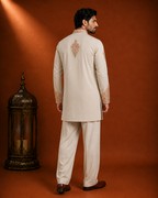 Beige Multi-Tonal Embroidered Kurta for Men | Groom & Wedding Festive Wear