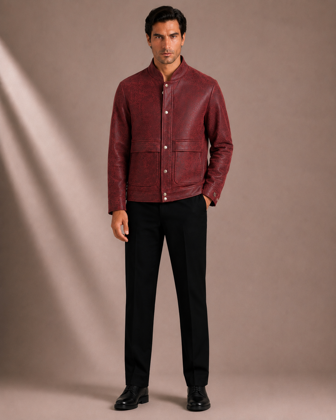 Men's Premium Maroon Bomber Jacket