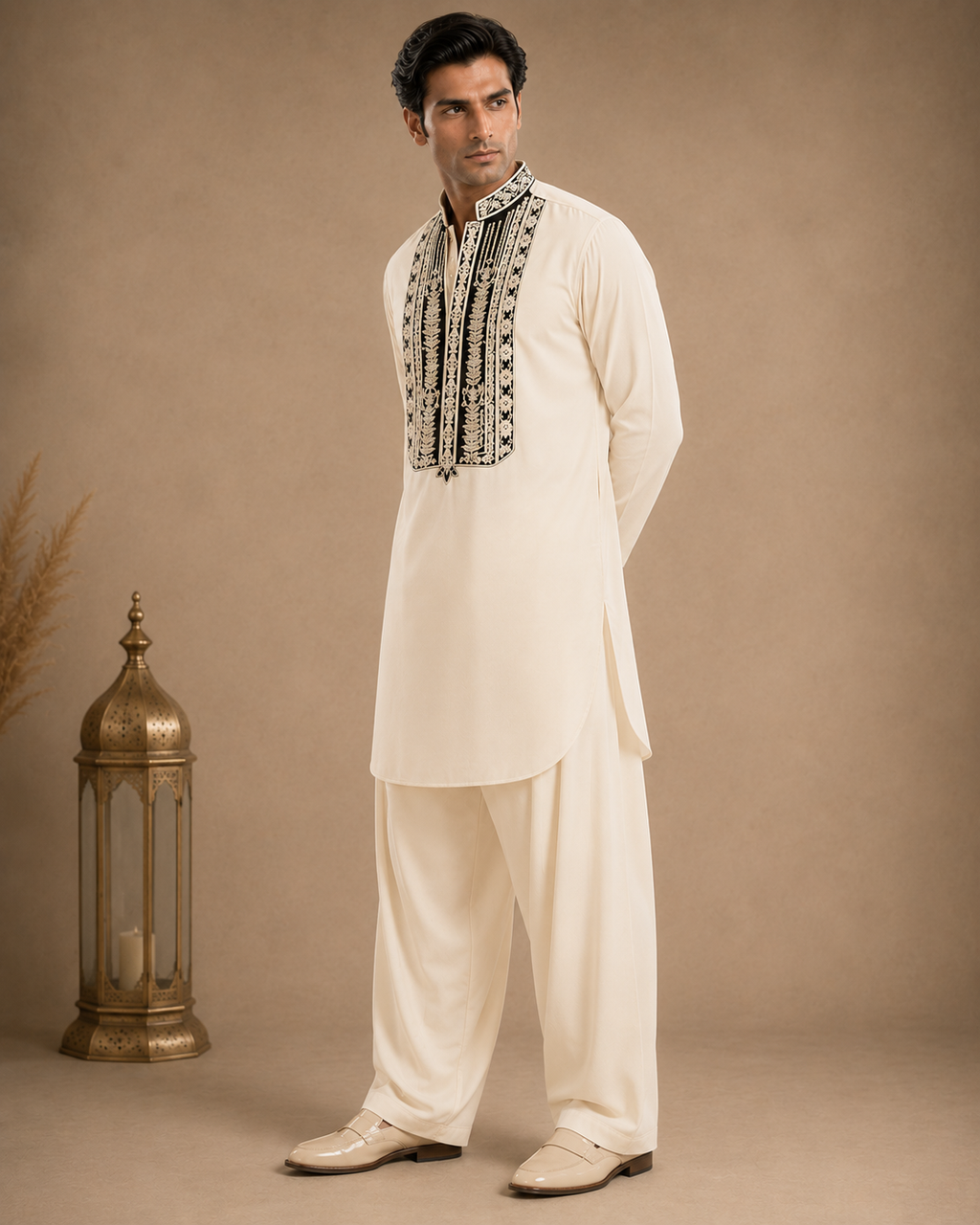 Men's Off White Embroidered Kurta | Premium Ethnic Kurta for Weddings & Festive Wear