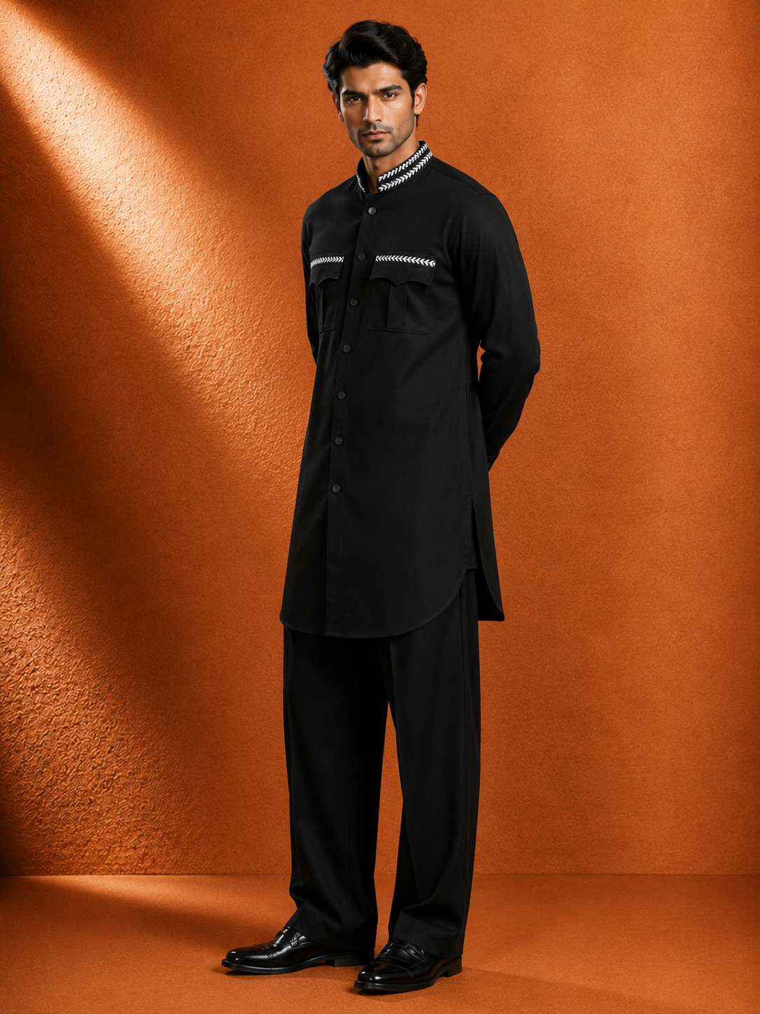 Men's Black Designer Kurta | Premium Ethnic Wear for Festive & Wedding Occasions