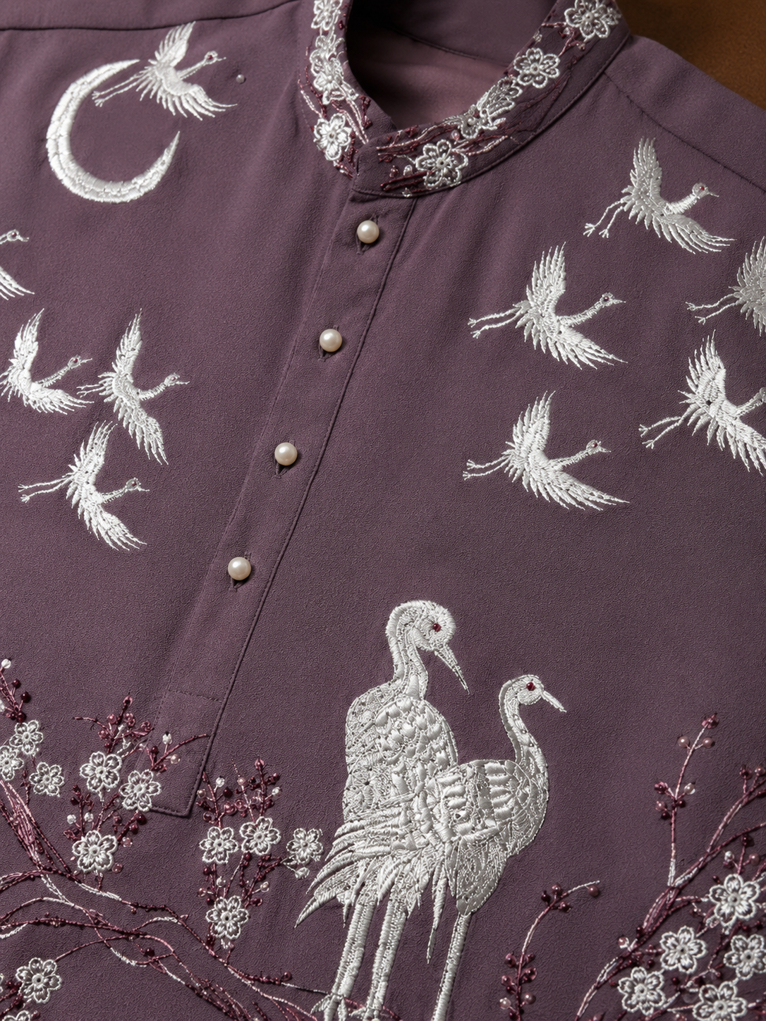 Mauve Embroidered Kurta for Men – Premium Festive & Ethnic Wear