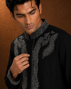 Men's Black Embroidered Kurta | Premium Festive Ethnic Wear