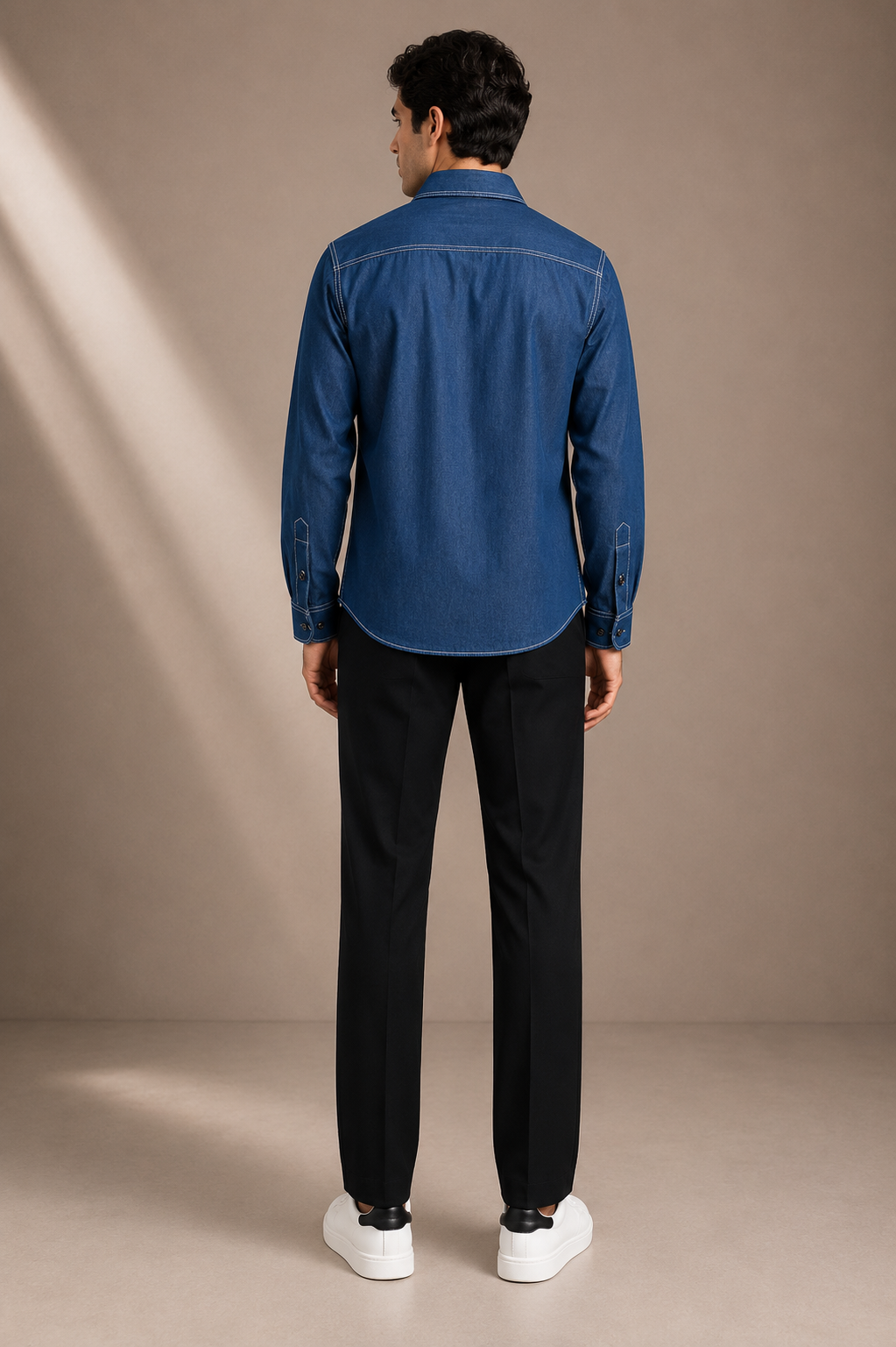 Men's Blue Denim Utility Shirt | Premium Overshirt