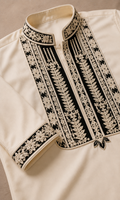 Men's Off White Embroidered Kurta | Premium Ethnic Kurta for Weddings & Festive Wear