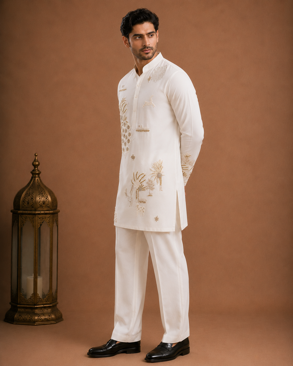 Men's White Embroidered Kurta | Premium Designer Festive & Wedding Ethnic Wear
