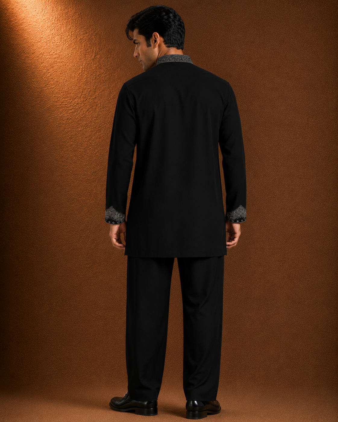 Men's Black Embroidered Kurta | Premium Festive Ethnic Wear