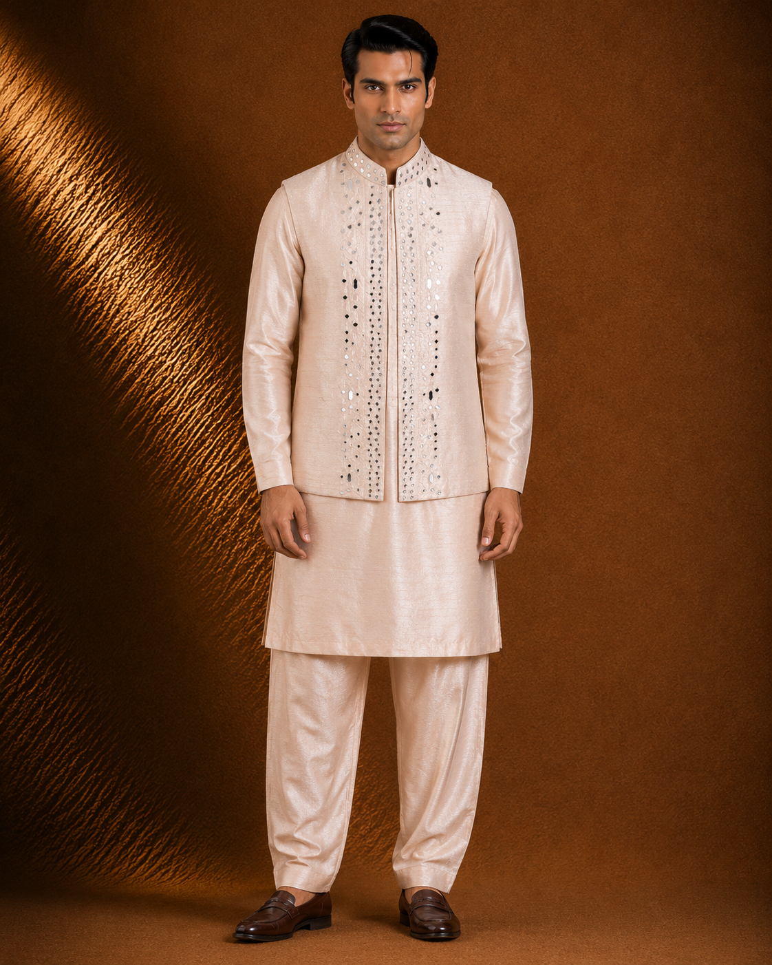 Men's Premium Embroidered Kurta with Jacket – Ethnic Festive Wear