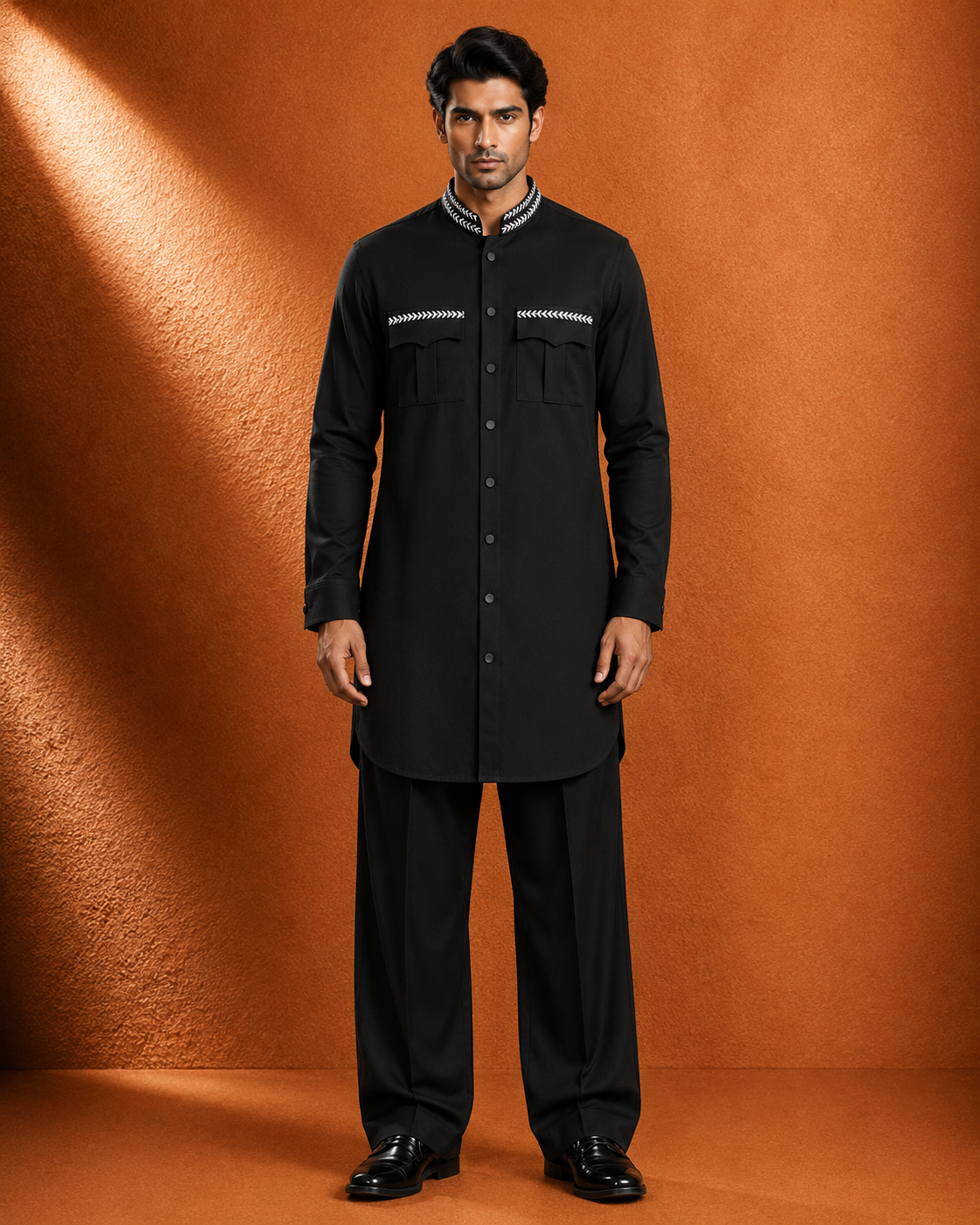 Men's Black Designer Kurta | Premium Ethnic Wear for Festive & Wedding Occasions