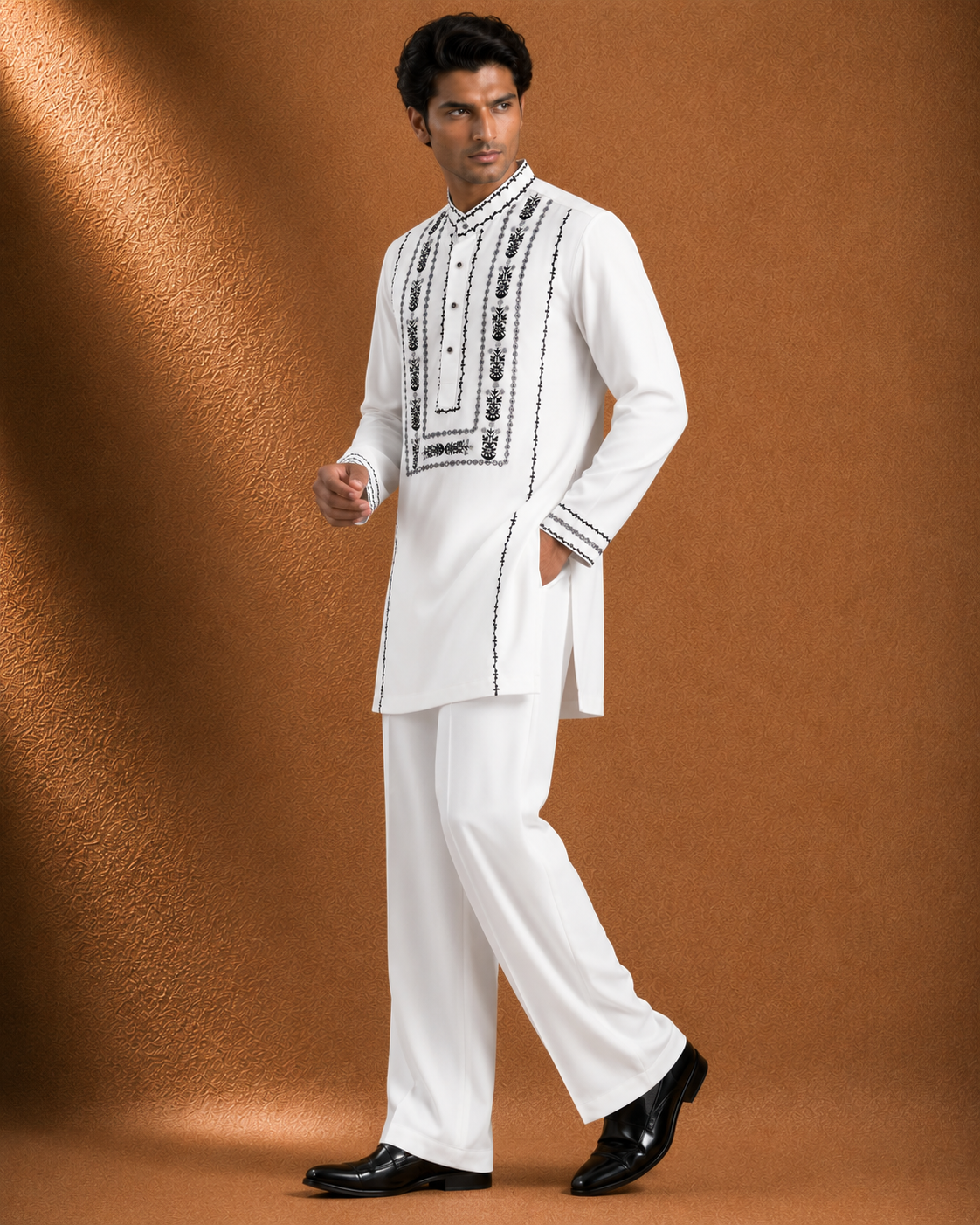 White Embroidered Men's Kurta | Premium Ethnic Wear for Festive & Wedding Occasions