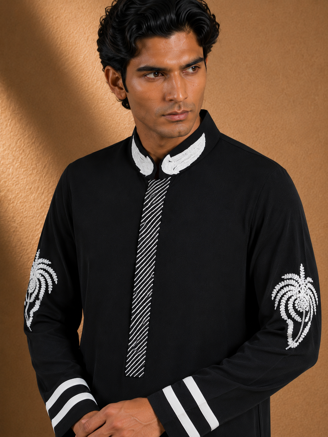 Men's Black Embroidered Kurta | Premium Ethnic Wear for Festive, Wedding & Party