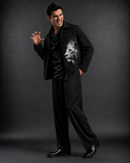 Men's Premium Black Lion Print Bomber Jacket | Regular Fit Zip-Up Casual Jacket  Description