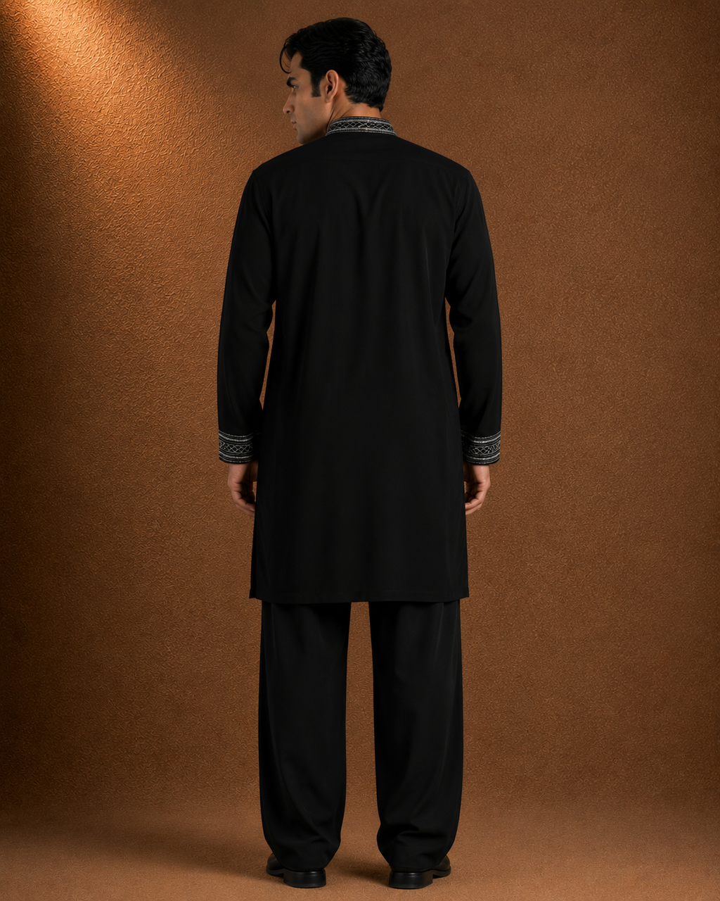 Men's Black Embroidered Festive Kurta | Premium Ethnic Wear