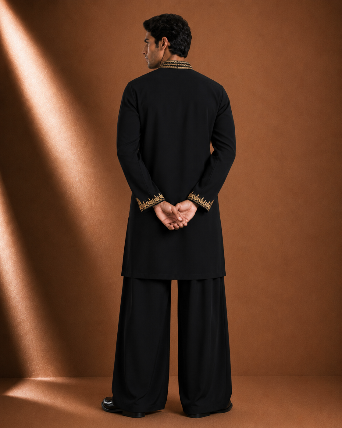 Men's Black Embroidered Kurta | Premium Ethnic Wear for Festive & Wedding Occasions