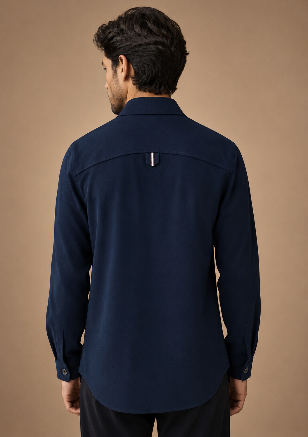 Men's Navy Blue Utility Designer Shirt | Premium Full Sleeve Smart Casual Button-Down Shirt