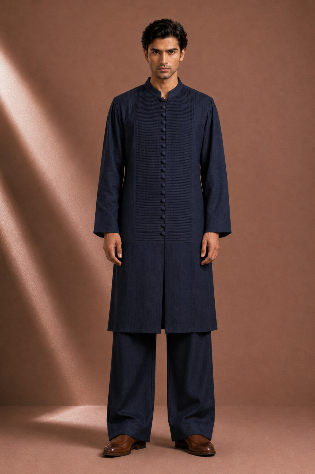 Men's Navy Blue Solid Kurta | Premium Designer Ethnic Kurta for Wedding, Festive & Party Wear