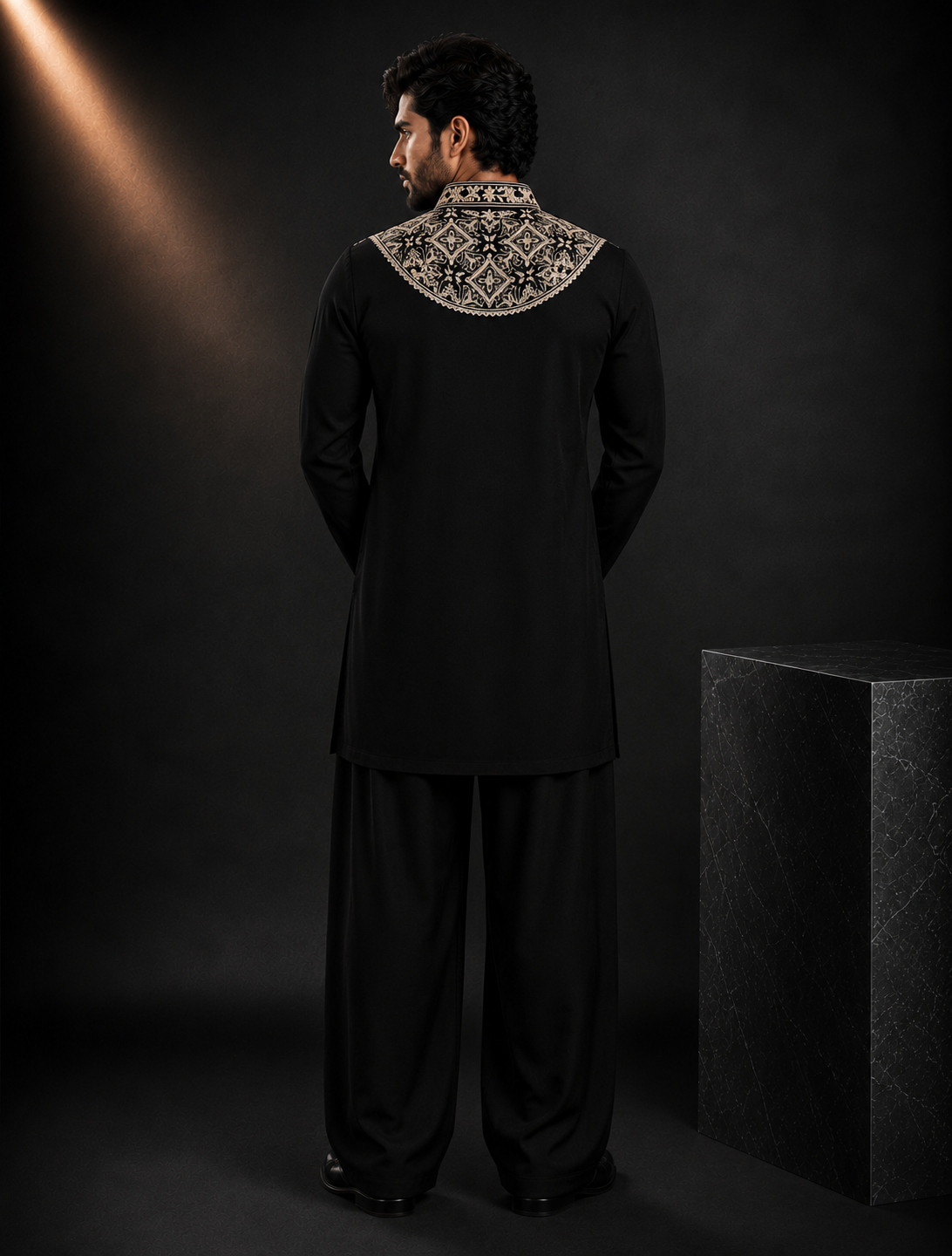 Men's Black Embroidered Kurta | Premium Designer Ethnic Wear for Weddings & Festive Occasions