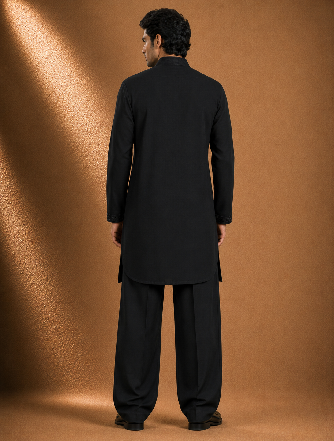 Men's Black Embroidered Kurta | Premium Ethnic Kurta for Wedding, Festive & Party Wear