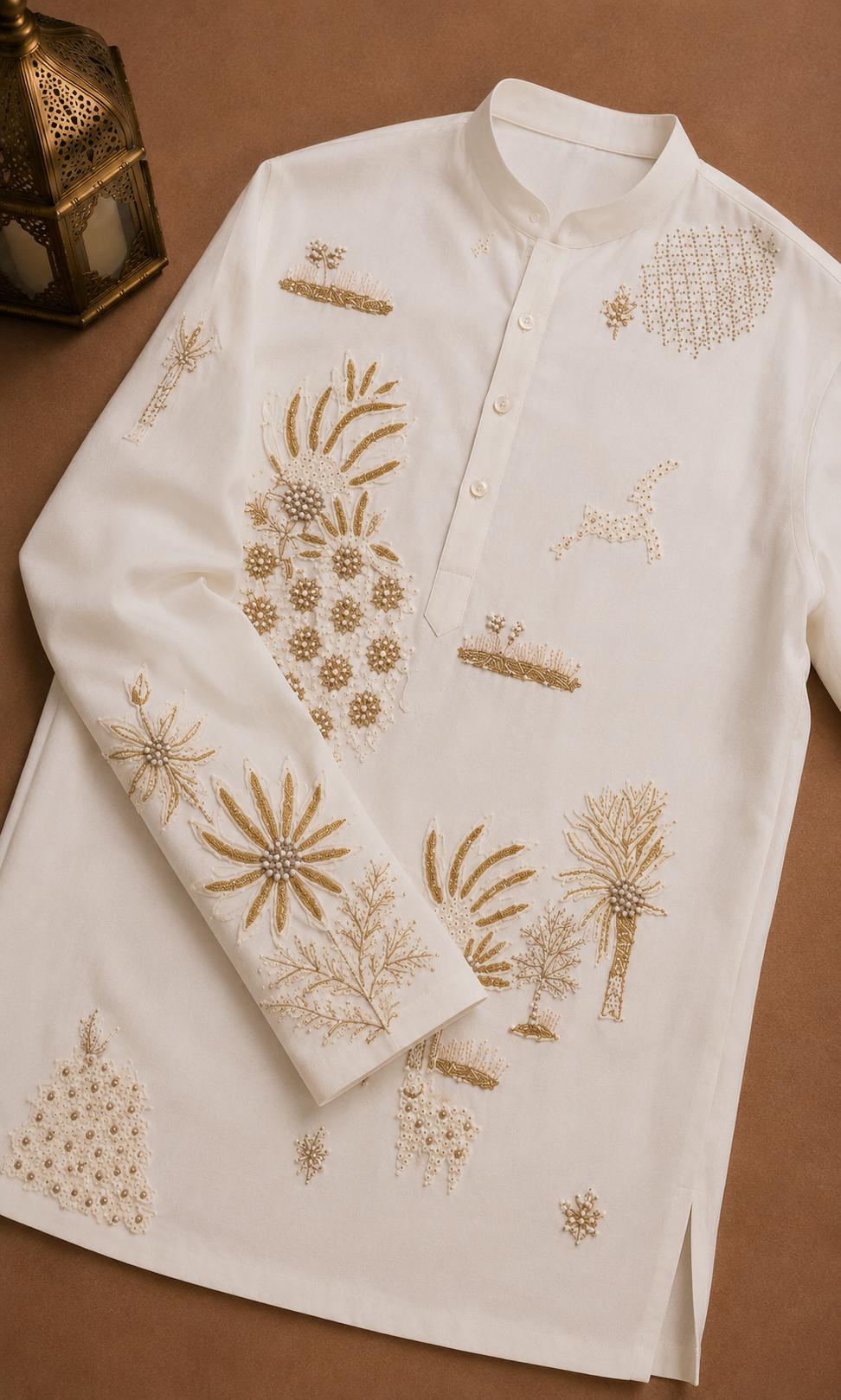 Men's White Embroidered Kurta | Premium Designer Festive & Wedding Ethnic Wear