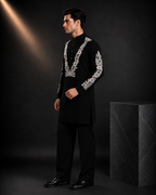 Men's Black Embroidered Festive Kurta | Premium Ethnic Wear for Weddings & Celebrations