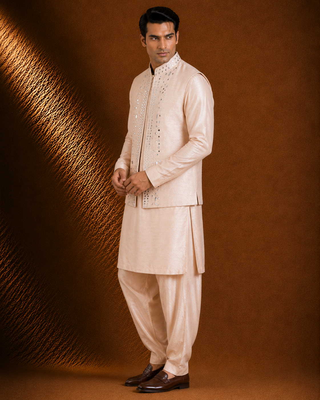 Men's Premium Embroidered Kurta with Jacket – Ethnic Festive Wear