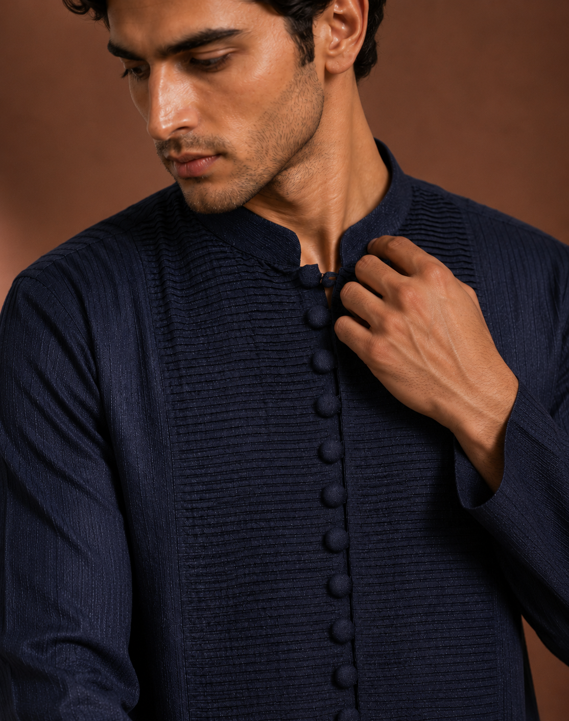 Men's Navy Blue Solid Kurta | Premium Designer Ethnic Kurta for Wedding, Festive & Party Wear