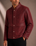 Men's Premium Maroon Bomber Jacket