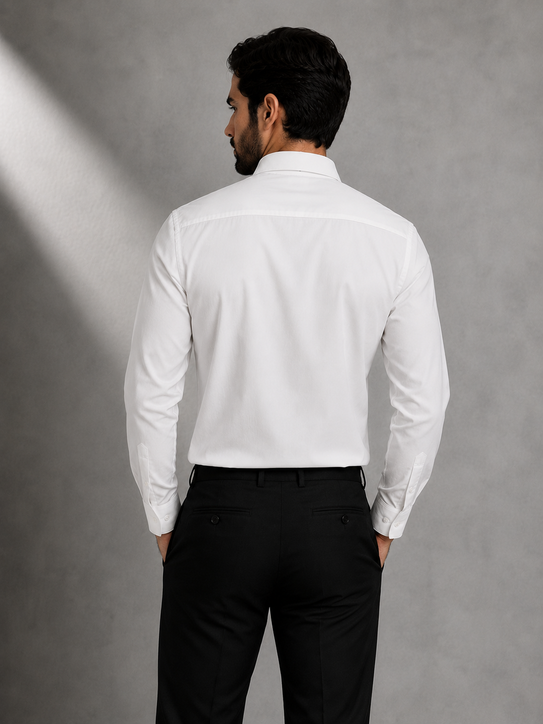Men's White Geometric Designer Shirt | Premium Full Sleeve Smart Casual Button-Down Shirt