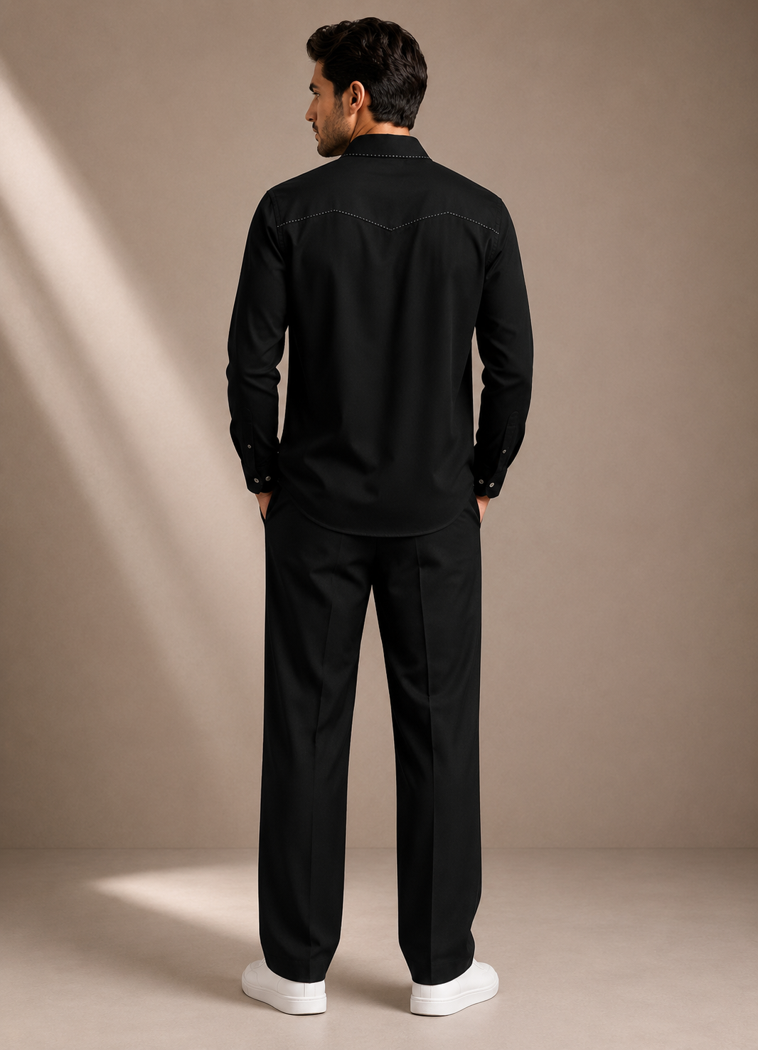 Men's Premium Black Casual Shirt | Solid Full Sleeve Button-Down Shirt for Smart Casual & Party Wear