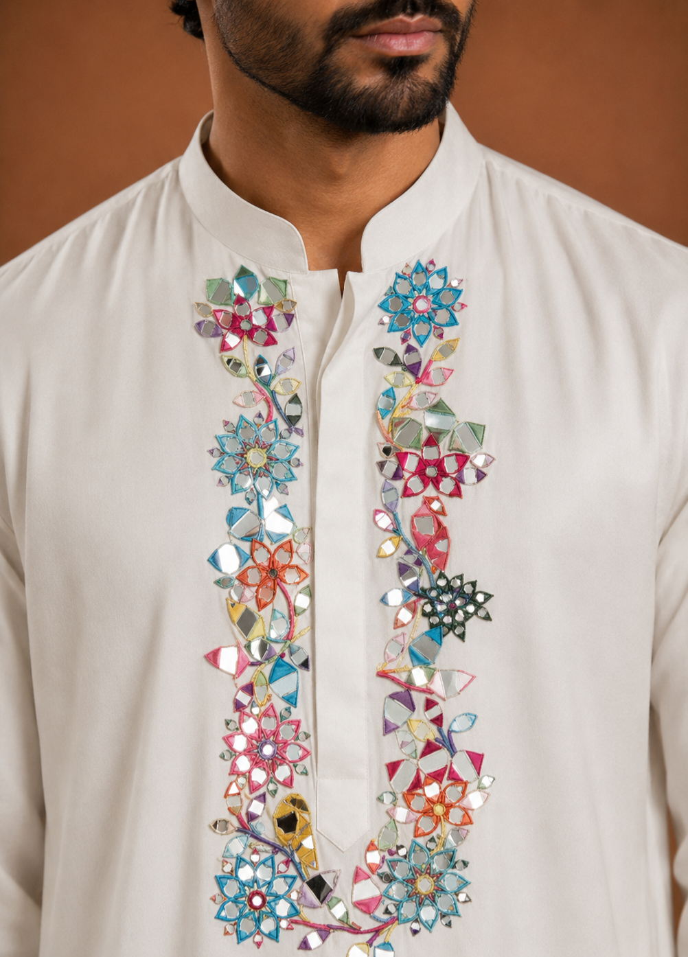 Men's White Embroidered Designer Kurta | Premium Ethnic Kurta for Weddings, Eid & Festive Wear