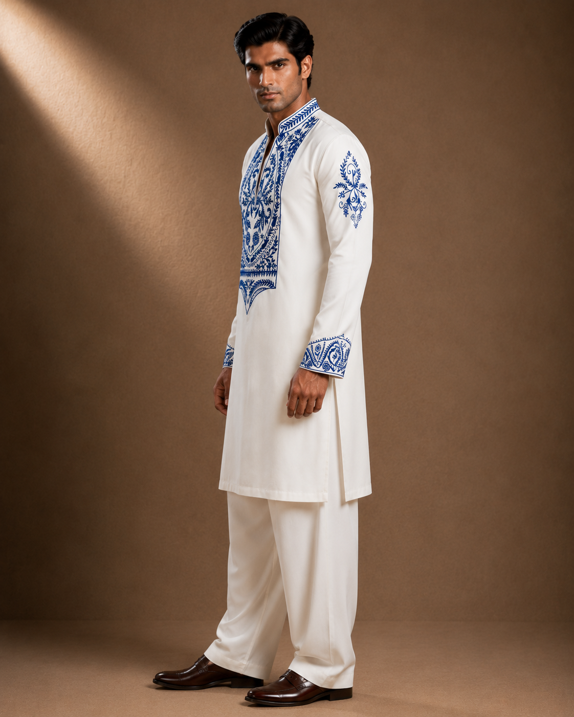 Men's White Embroidered Kurta | Premium Ethnic Wear for Festive & Wedding Occasions