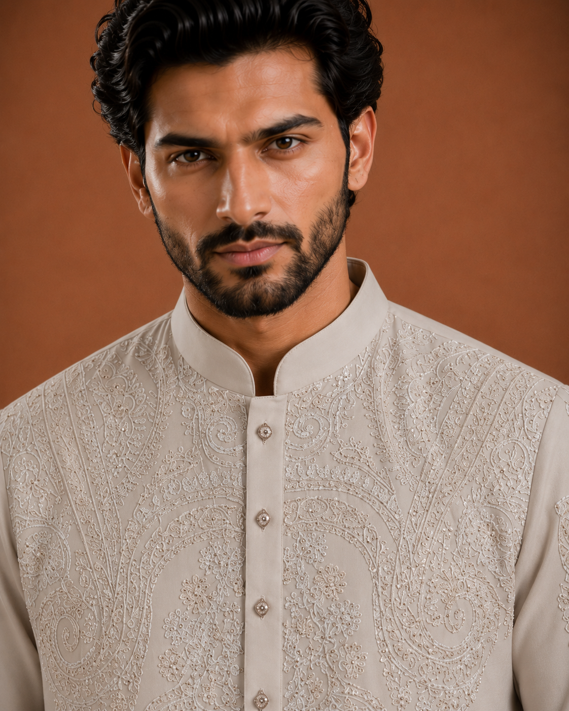 Men’s Ivory Embroidered Kurta | Premium Wedding & Festive Ethnic Wear