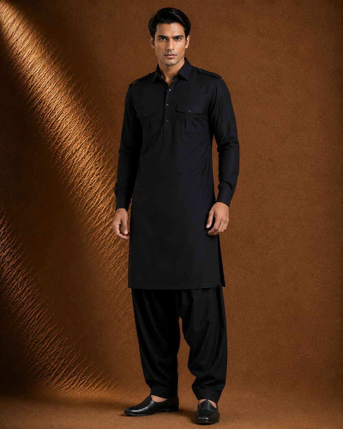 Black Solid Kurta for Men – Classic Ethnic & Festive Wear