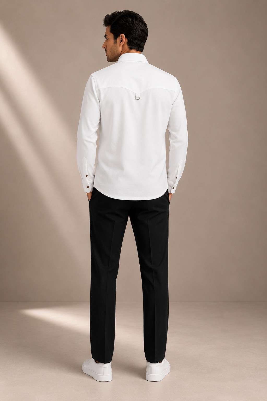 Men's White Utility Designer Shirt | Premium Full Sleeve Smart Casual Button-Down Shirt