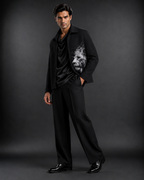 Men's Premium Black Lion Print Bomber Jacket | Regular Fit Zip-Up Casual Jacket  Description