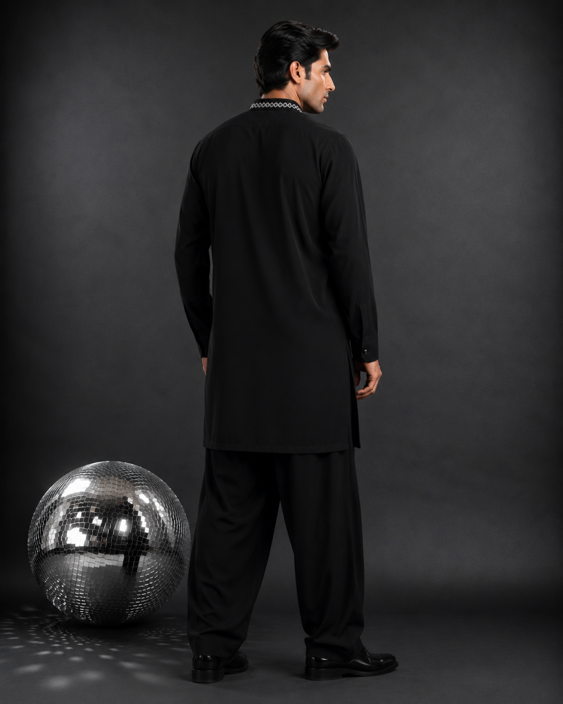 Men's Black Embroidered Festive Kurta | Premium Ethnic Wear for Weddings & Celebrations  Description: