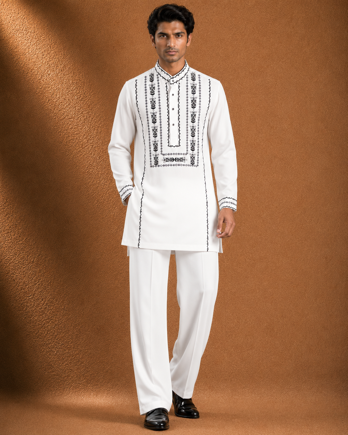 White Embroidered Men's Kurta | Premium Ethnic Wear for Festive & Wedding Occasions